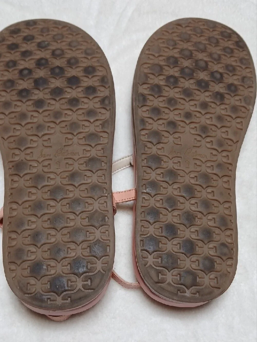 Sam Edelman Naomi Blush Pink T-Strap Leather Sandals Size 9